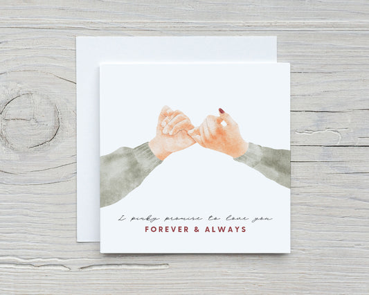 Couples Card | Pinky Promise Card | Valentine Card | Anniversary Card