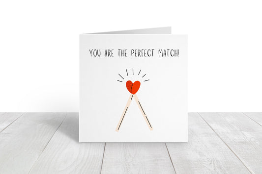 Perfect Match Card | Engagement Card | Wedding Card | Congratulations Card | Couples Card