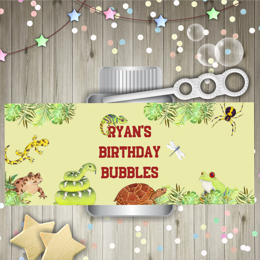 Bubble Wrapper Sticker Labels | Reptile Bubble Labels | Bubble Stickers | Bubble Party Favours | Party Stickers