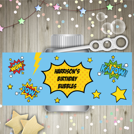 Bubble Wrapper Sticker Labels | Superhero Bubble Labels | Bubble Stickers | Bubble Party Favours | Party Stickers