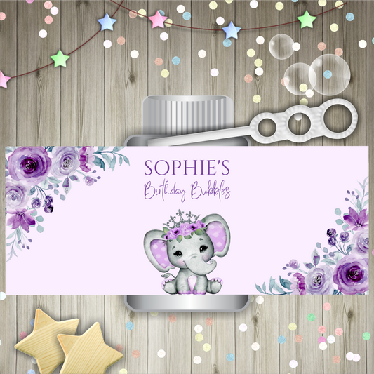 Bubble Wrapper Sticker Labels | Purple Elephant Bubble Labels | Bubble Stickers | Bubble Party Favours | Party Stickers