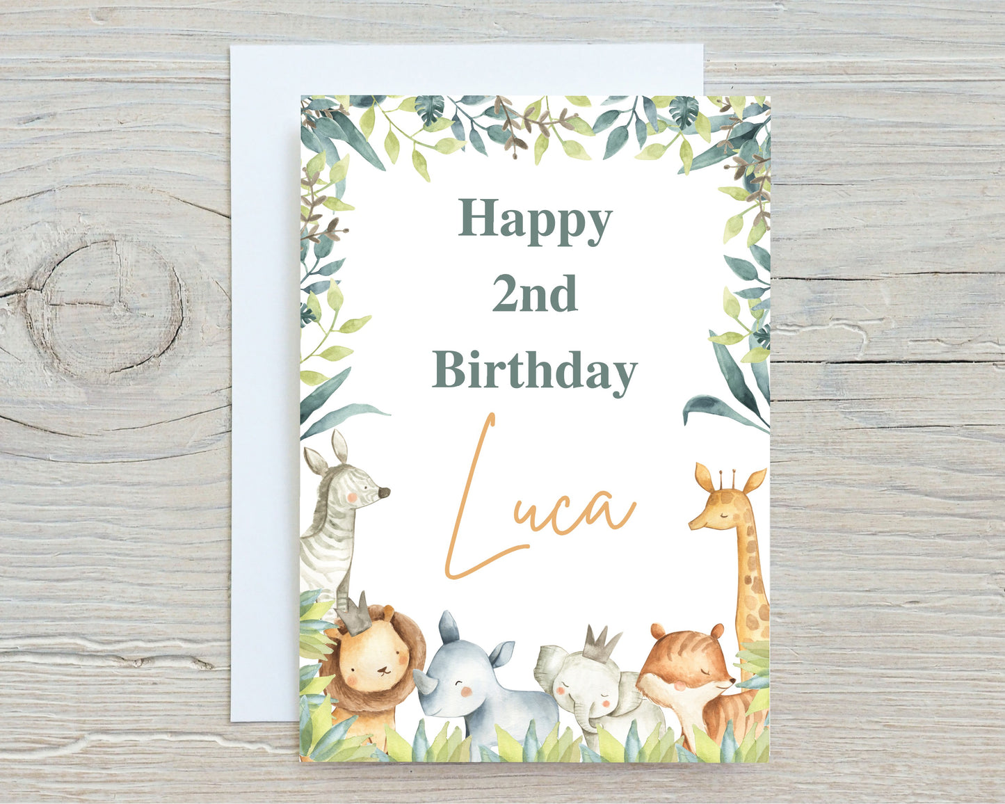 Birthday Card | Safari Animal Card | Jungle Card | Personalised Card