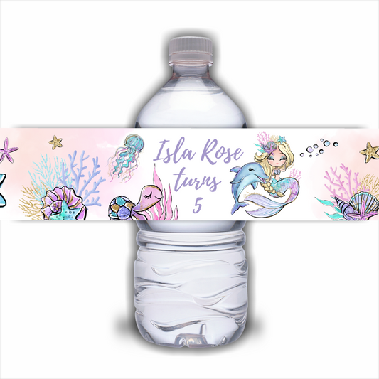 Juice Bottle Labels | Mermaid Party Juice Labels | Water Bottle Stickers | Mermaid Party | Party Stickers | Mermaid Party Decor