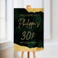 Emerald Green & Gold Welcome Board Sign | Personalised Birthday Board | Birthday Party Sign | A4, A3, A2