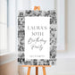 Black & White Image Photo Collage Welcome Board Sign | Personalised Birthday Wedding Engagement Board | Birthday Wedding Engagement Party Sign | A4, A3, A2