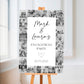 Black & White Image Photo Collage Welcome Board Sign | Personalised Birthday Wedding Engagement Board | Birthday Wedding Engagement Party Sign | A4, A3, A2