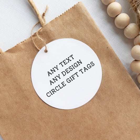 ANY DESIGN Party Gift Tags | Custom Party Design Gift Tags | Circle Gift Tags