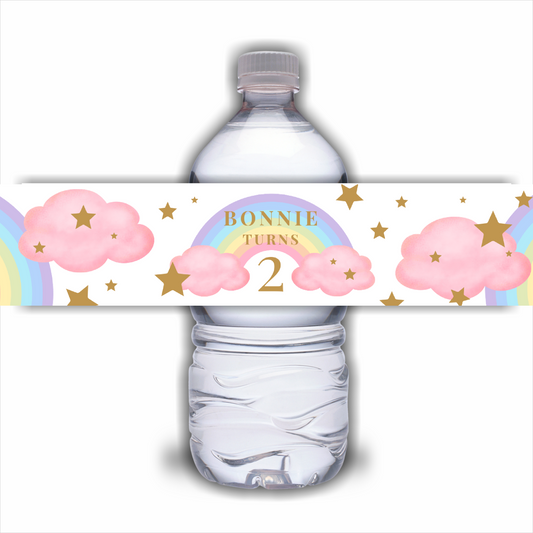 Juice Bottle Labels | Pastel Rainbow Labels | Water Bottle Stickers | Pastel Rainbow Baby Shower, Birthday Party
