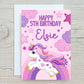 Birthday Card | Pink Unicorn Birthday Card | Personalised Card