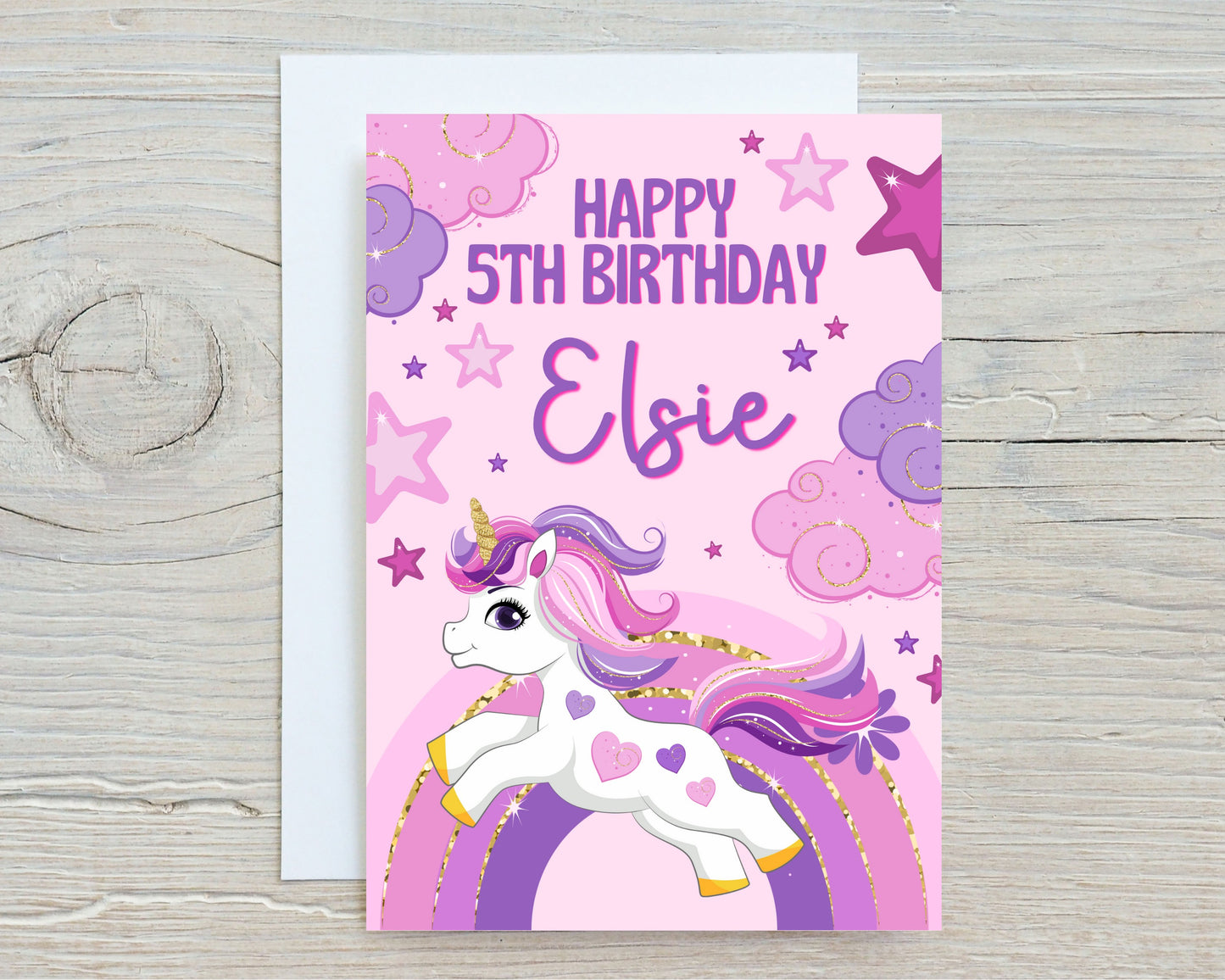 Birthday Card | Pink Unicorn Birthday Card | Personalised Card