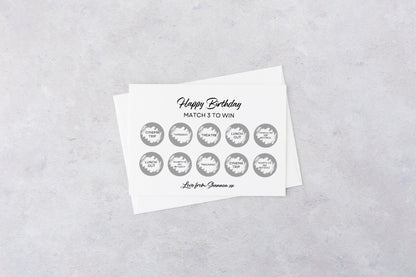Birthday Surprise Match 3 Ticket Print | Personalised Birthday Ticket | Birthday Fun Scratch Reveal | Gift Idea