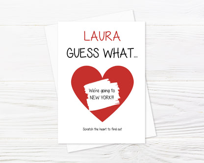 Scratch Card | Surprise Card | Holiday, Surprise Destination - Trip, Reveal Card