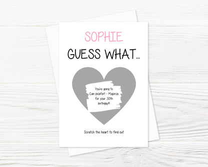 Scratch Card | Surprise Card | Holiday, Surprise Destination - Trip, Reveal Card