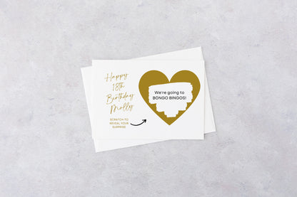A6 Gold Surprise Ticket Print | Personalised Birthday Ticket | Birthday Scratch Reveal | Gift Idea