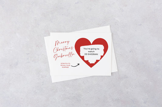 A6 Red Surprise Ticket Print | Personalised Christmas Ticket | Christmas Scratch Reveal | Gift Idea