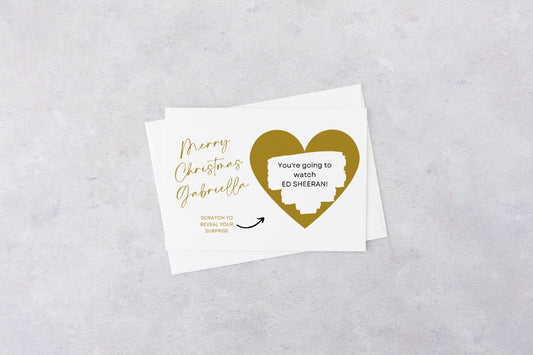 A6 Gold Surprise Ticket Print | Personalised Christmas Ticket | Christmas Scratch Reveal | Gift Idea
