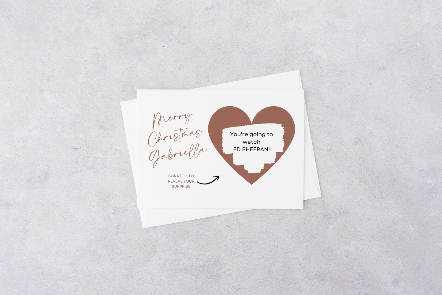 A6 Rose Gold Surprise Ticket Print | Personalised Christmas Ticket | Christmas Scratch Reveal | Gift Idea