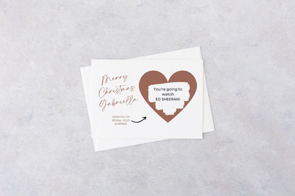 A6 Rose Gold Surprise Ticket Print | Personalised Christmas Ticket | Christmas Scratch Reveal | Gift Idea