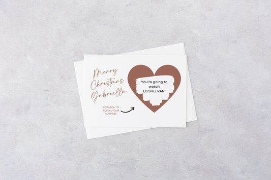 A6 Rose Gold Surprise Ticket Print | Personalised Christmas Ticket | Christmas Scratch Reveal | Gift Idea