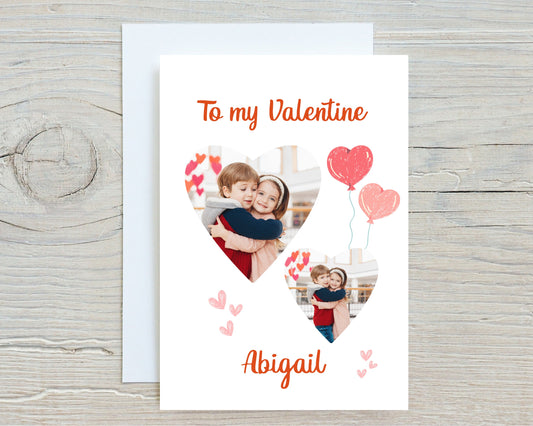 A5 Valentines Day Card | Valentine Photo Card | Couples Card | Children's Valentine Card