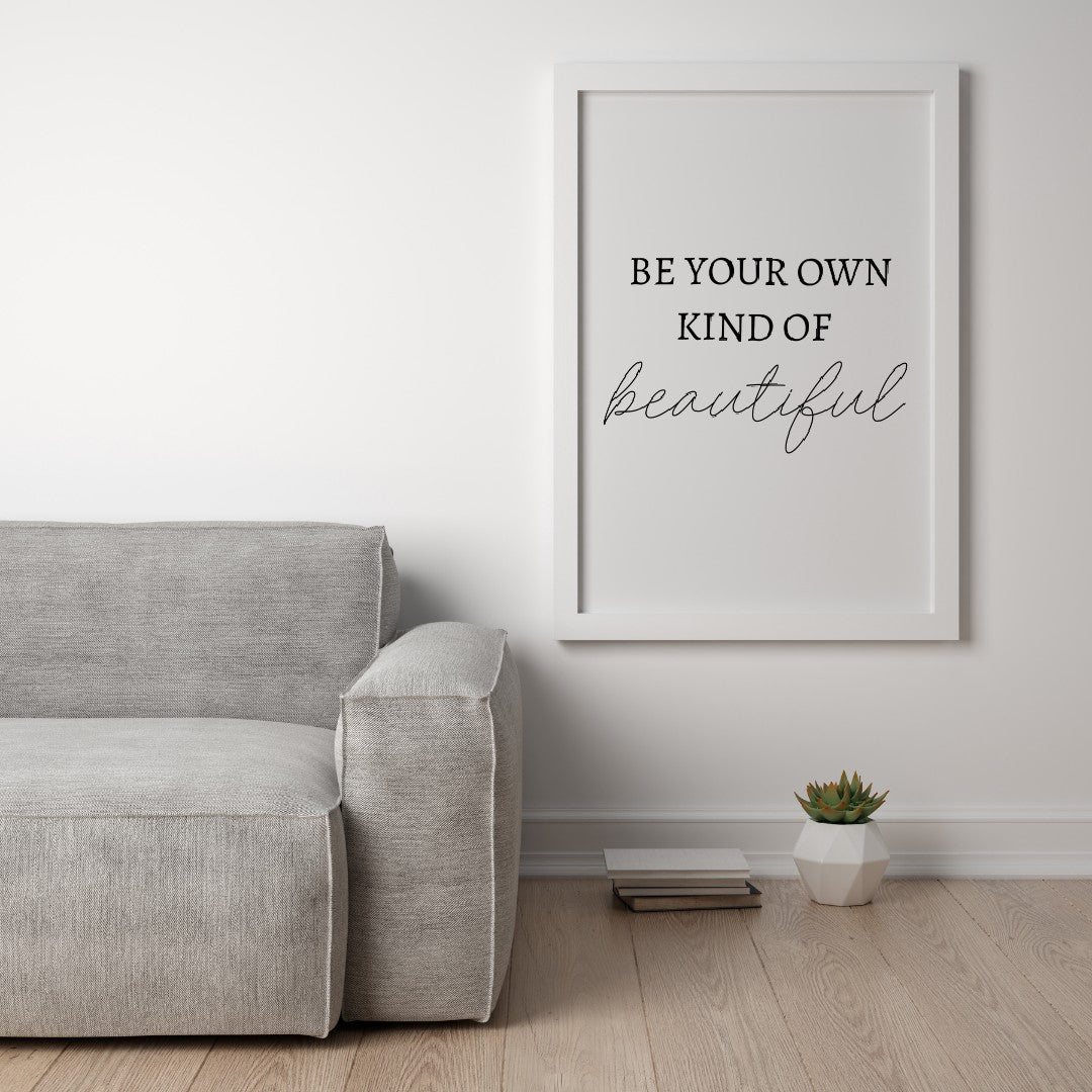 Quote Print | Be Your Own Kind Of Beautiful | Makeup Room Print | Positive Print