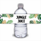 Personalised Juice Bottle Labels | Safari Jungle Leaf Party Juice Labels | Water Bottle Stickers | Safari Jungle Party | Party Stickers