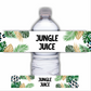 Personalised Juice Bottle Labels | Safari Jungle Leaf Party Juice Labels | Water Bottle Stickers | Safari Jungle Party | Party Stickers