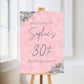 Baby Pink & Silver Welcome Board Sign | Personalised Birthday Board | Birthday Party Sign | A4, A3, A2
