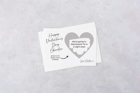 A6 Silver Grey Surprise Ticket Print | Personalised Valentine Ticket | Valentine Scratch Reveal | Gift Idea