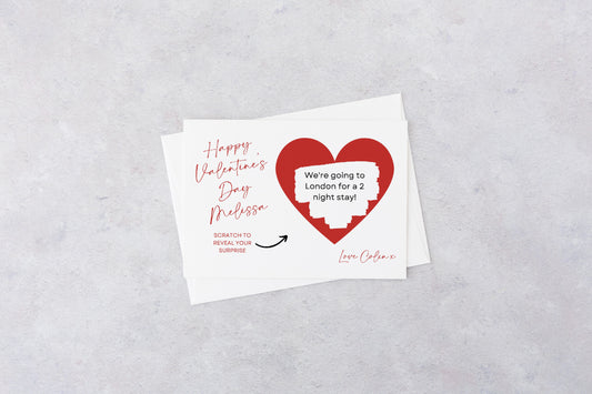 A6 Red Surprise Ticket Print | Personalised Valentine Ticket | Valentine Scratch Reveal | Gift Idea