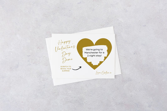 A6 Gold Surprise Ticket Print | Personalised Valentine Ticket | Valentine Scratch Reveal | Gift Idea