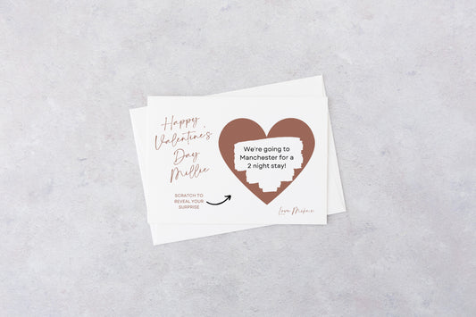 A6 Rose Gold Surprise Ticket Print | Personalised Valentine Ticket | Valentine Scratch Reveal | Gift Idea