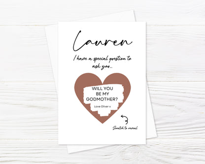 Rose Gold Scratch Card | Surprise Card | Godmother - Godfather Scratch Reveal Card