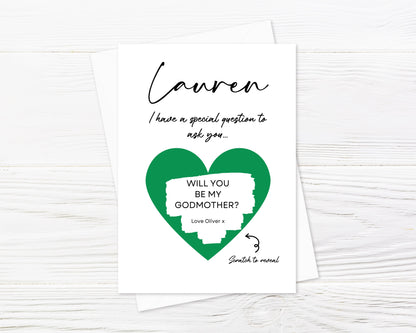 Green Scratch Card | Surprise Card | Godmother - Godfather Scratch Reveal Card
