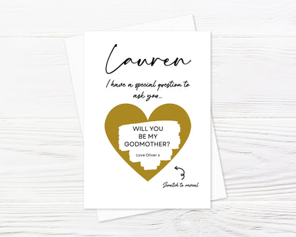 Gold Scratch Card | Surprise Card | Godmother - Godfather Scratch Reveal Card