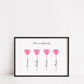 Family Print | Personalised Balloons Print | Heart Family Gift