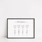Family Print | Personalised Balloons Print | Black & White Family Gift