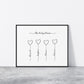 Family Print | Personalised Balloons Print | Black & White Family Gift