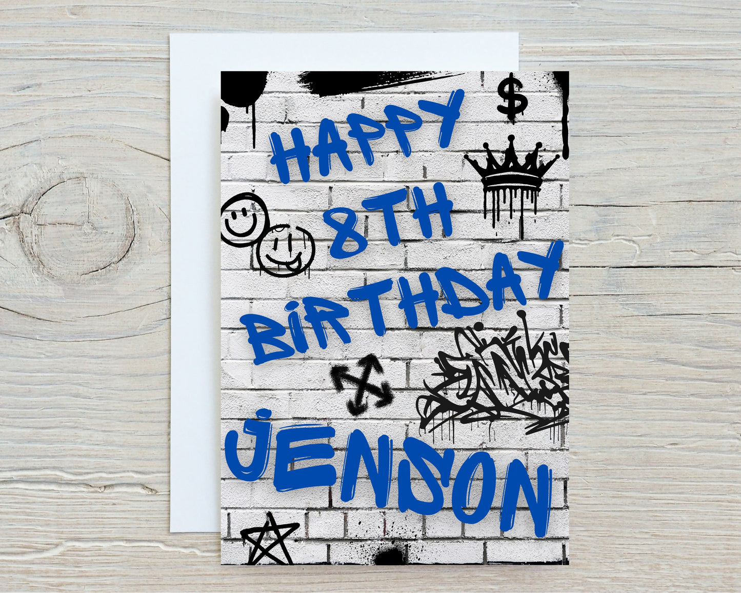 Birthday Card | Blue Graffiti Birthday Card | Personalised Card