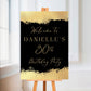 Black & Gold Welcome Board Sign | Personalised Birthday Board | Birthday Party Sign | A4, A3, A2