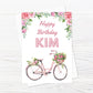 Birthday Card | Floral Bicycle Birthday Card | Bicycle Bike Card