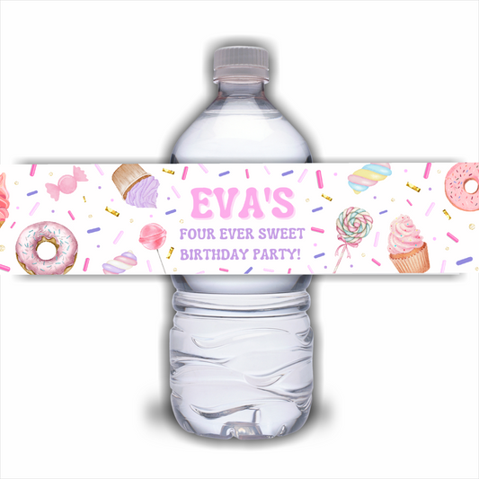 Personalised Juice Bottle Labels | Sweet Candy Party Juice Labels | Water Bottle Stickers | Sweet Candy Party | Party Stickers