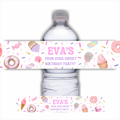 Personalised Juice Bottle Labels | Sweet Candy Party Juice Labels | Water Bottle Stickers | Sweet Candy Party | Party Stickers