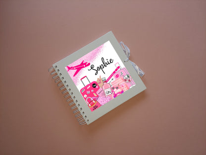 Personalised Travel Scrapbook | Pink Travel Scrapbook | Personalised Travel Gift