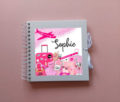 Personalised Travel Scrapbook | Pink Travel Scrapbook | Personalised Travel Gift