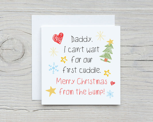 Daddy To Be Christmas Card | From The Bump Christmas | Cute Christmas Card