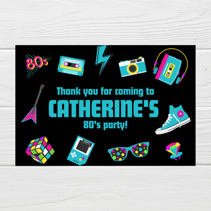 Rectangle Stickers | Party Stickers | 80's Party Stickers | Party Bag Stickers