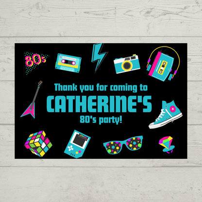 Rectangle Stickers | Party Stickers | 80's Party Stickers | Party Bag Stickers