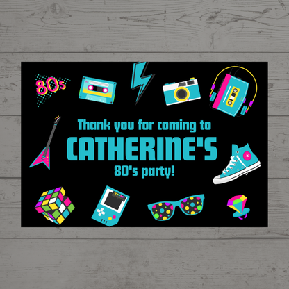 Rectangle Stickers | Party Stickers | 80's Party Stickers | Party Bag Stickers