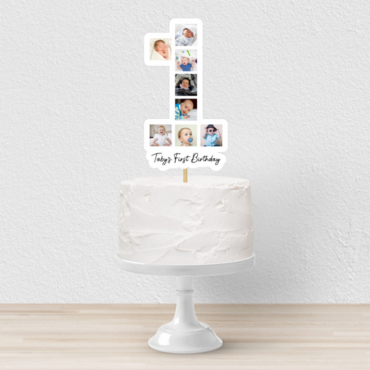 Cake Topper | Personalised Photo 1st Birthday Cake Topper | First Birthday Personalised Photo Party Supplies